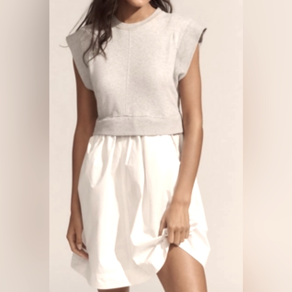Anthropologie Daily Practice Gardenia Short-Sleeve Babydoll Mini Dress PETITE